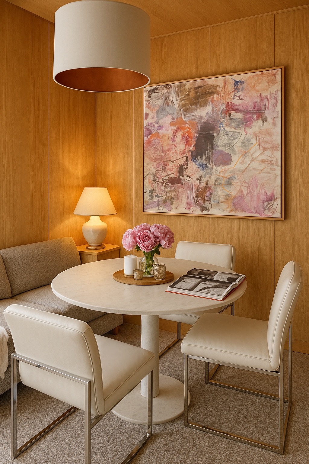 Estefania Bustamante interiors – Upper East Side, Carnegie Hill dining light oak carnegie hill